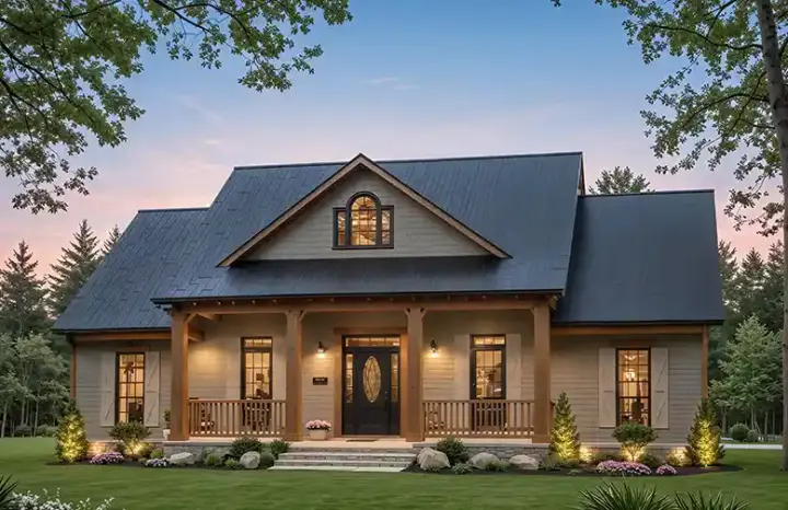 Southern house plans 2-374 - front exterior, 1,951 sq ft, 3 bed, 2 bath house plans | Monster House Plans