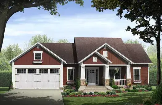 Craftsman house plans 2-380 - front exterior, 1,801 sq ft, 3 bed, 2 bath house plans | Monster House Plans