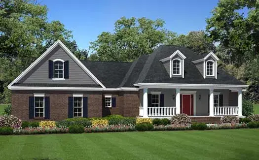 Southern house plans 2-381 - front exterior, 1,815 sq ft, 3 bed, 2 bath house plans | Monster House Plans