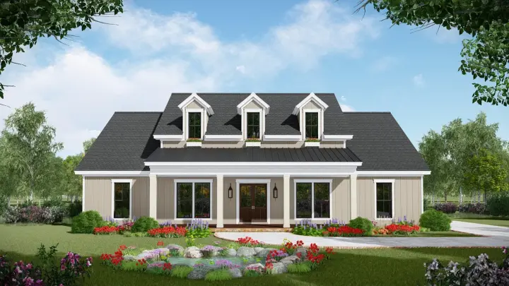 Modern Farmhouse house plans 2-390 - front exterior, 2,149 sq ft, 3 bed, 2 bath house plans | Monster House Plans