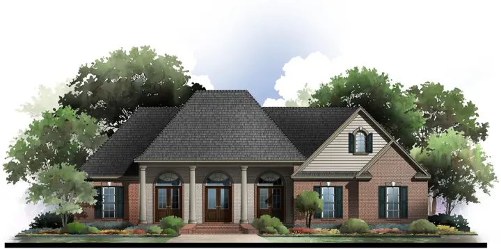 Southern house plans 2-398 - front exterior, 2,117 sq ft, 3 bed, 2 bath house plans | Monster House Plans
