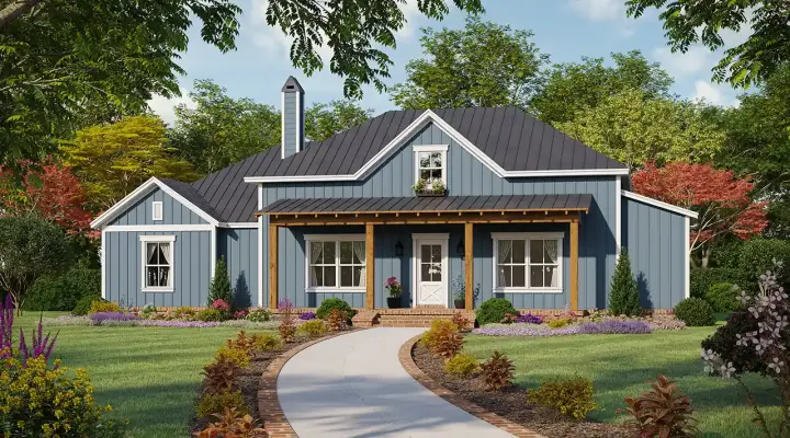 Country house plans 2-415 - front exterior, 1,906 sq ft, 3 bed, 3 bath house plans | Monster House Plans