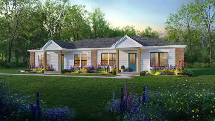 Traditional house plans 2-418 - front exterior, 2,304 sq ft, 4 bed, 4 bath house plans | Monster House Plans