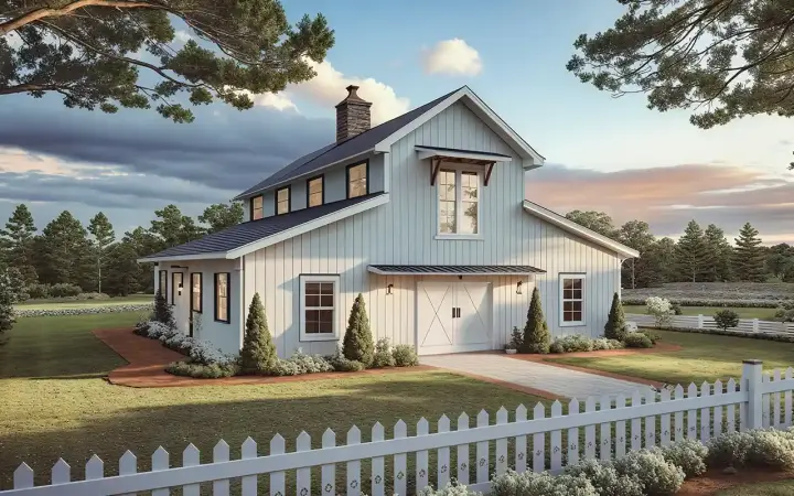 Barndominium house plans 2-425 - front exterior, 741 sq ft, 1 bed, 1 bath house plans | Monster House Plans