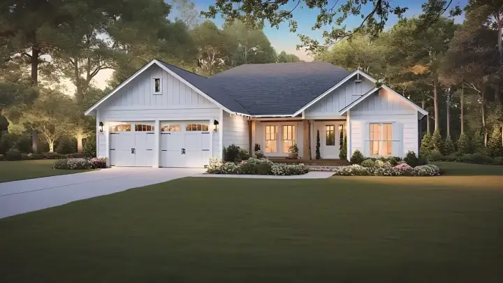 Country house plans 2-426 - front exterior, 1,416 sq ft, 3 bed, 2 bath house plans | Monster House Plans
