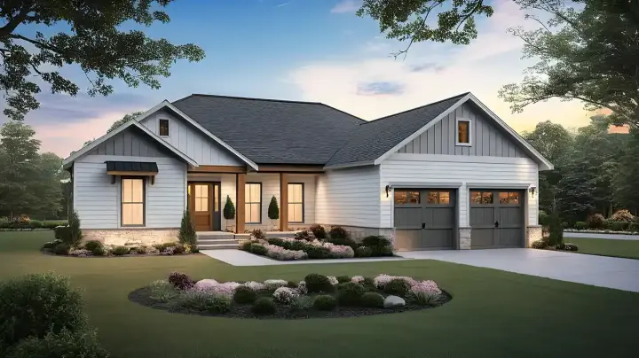 Craftsman house plans 2-427 - front exterior, 1,600 sq ft, 3 bed, 2 bath house plans | Monster House Plans