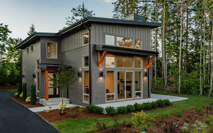 Contemporary house plans 20-101 - front exterior, 2,102 sq ft, 3 bed, 2 bath house plans | Monster House Plans