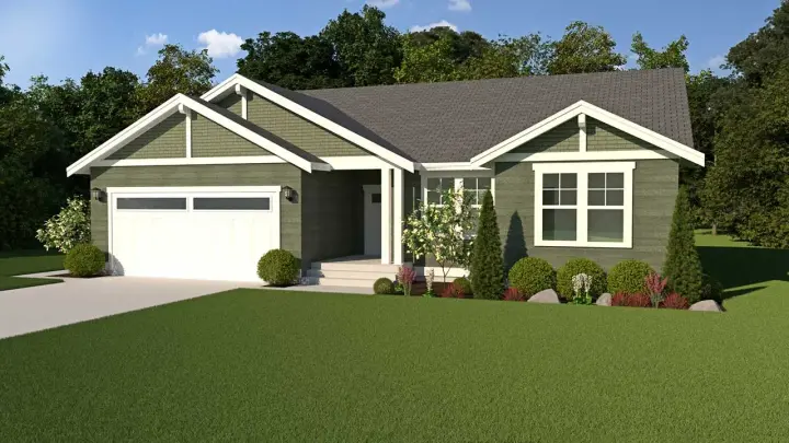 Craftsman house plans 20-143 - front exterior, 1,669 sq ft, 3 bed, 2 bath house plans | Monster House Plans