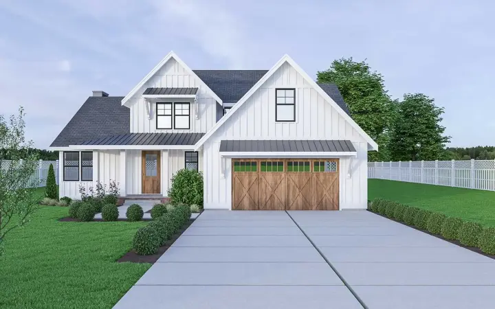 Modern Farmhouse house plans 20-144 - front exterior, 2,273 sq ft, 3 bed, 2 bath house plans | Monster House Plans