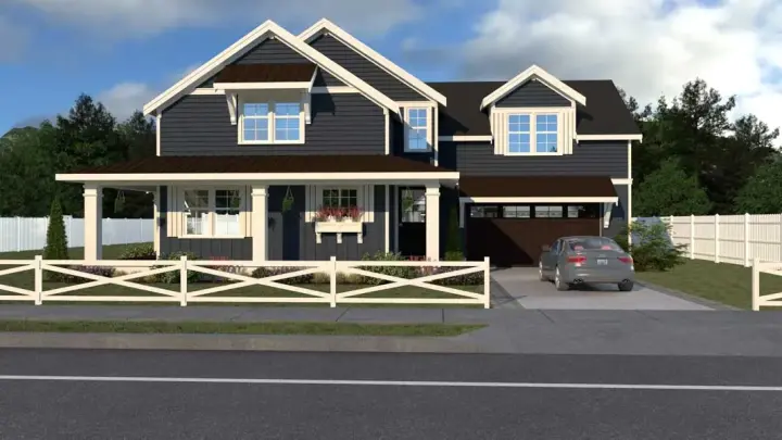 Country house plans 20-163 - front exterior, 1,824 sq ft, 4 bed, 2 bath house plans | Monster House Plans