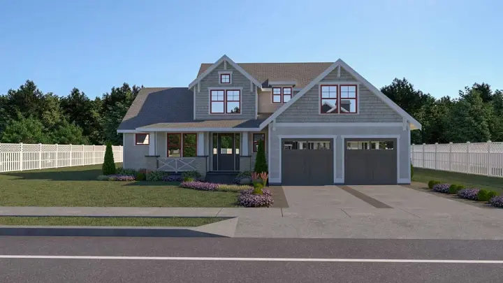 Craftsman house plans 20-165 - front exterior, 2,260 sq ft, 3 bed, 2 bath house plans | Monster House Plans