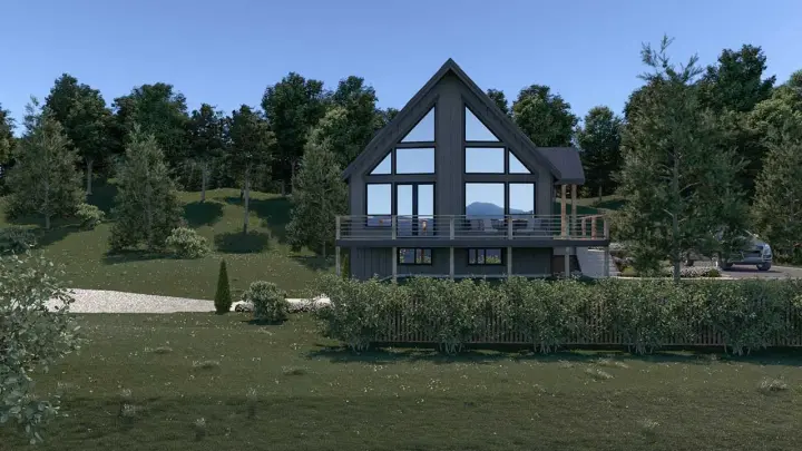 Contemporary house plans 20-178 - front exterior, 1,424 sq ft, 3 bed, 2 bath house plans | Monster House Plans