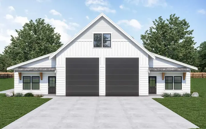 Barndominium house plans 20-197 - front exterior, 784 sq ft, 1 bed, 1 bath house plans | Monster House Plans