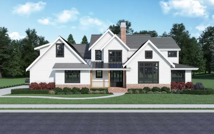 Modern Farmhouse house plans 20-208 - front exterior, 2,935 sq ft, 3 bed, 3 bath house plans | Monster House Plans