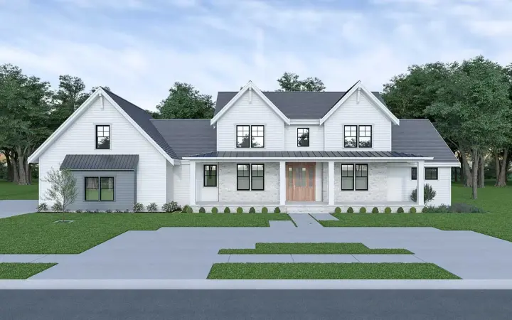 Modern Farmhouse house plans 20-210 - front exterior, 3,075 sq ft, 4 bed, 3 bath house plans | Monster House Plans