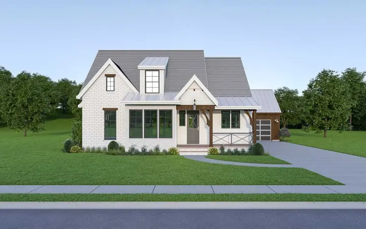 Modern Farmhouse house plans 20-214 - front exterior, 2,146 sq ft, 3 bed, 2 bath house plans | Monster House Plans