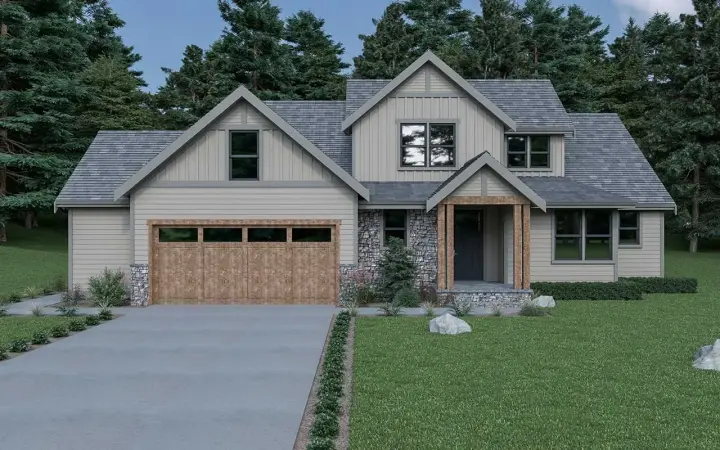 Northwest house plans 20-218 - front exterior, 2,420 sq ft, 4 bed, 2 bath house plans | Monster House Plans