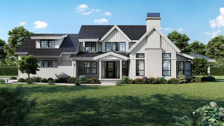 Modern Farmhouse house plans 20-228 - front exterior, 3,111 sq ft, 4 bed, 3 bath house plans | Monster House Plans