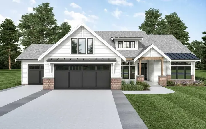 Modern Farmhouse house plans 20-231 - front exterior, 3,049 sq ft, 3 bed, 2 bath house plans | Monster House Plans