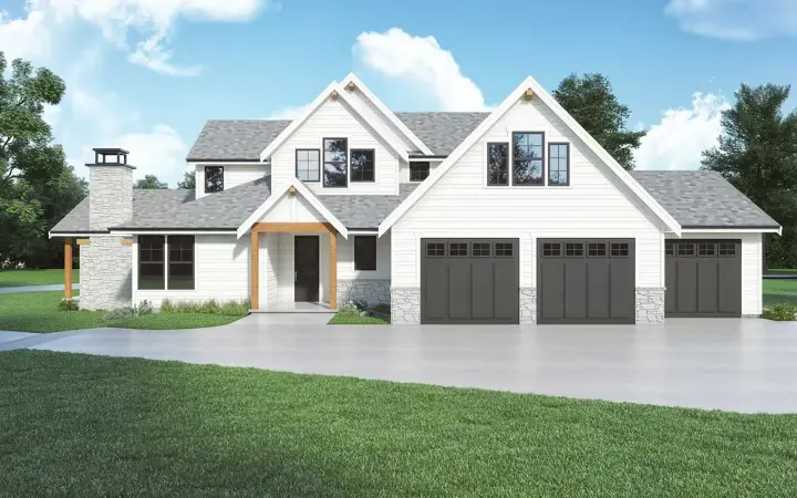 Modern Farmhouse house plans 20-245 - front exterior, 2,942 sq ft, 4 bed, 3 bath house plans | Monster House Plans
