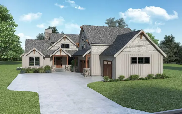 Northwest house plans 20-249 - front exterior, 3,843 sq ft, 4 bed, 3 bath house plans | Monster House Plans
