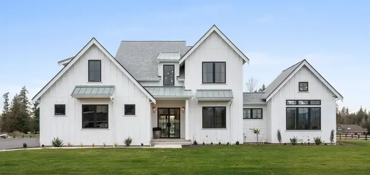 Modern Farmhouse house plans 20-252 - front exterior, 3,635 sq ft, 3 bed, 2 bath house plans | Monster House Plans