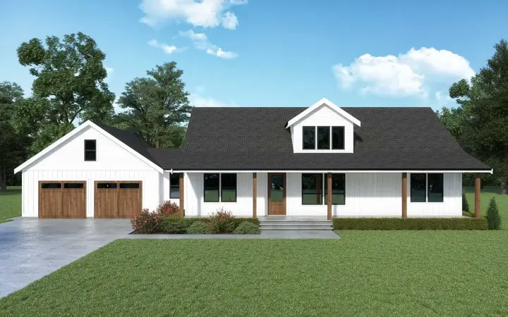 Farmhouse house plans 20-262 - front exterior, 2,890 sq ft, 3 bed, 2 bath house plans | Monster House Plans