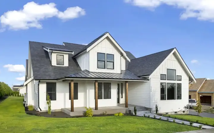 Modern Farmhouse house plans 20-266 - front exterior, 3,567 sq ft, 5 bed, 4 bath house plans | Monster House Plans