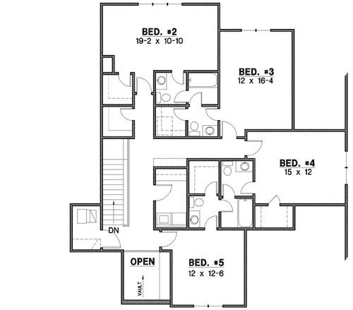 Upper/Second Floor Plan: 21-1000