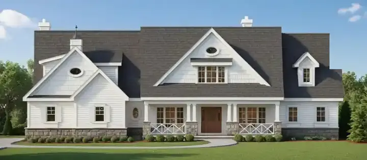 Craftsman house plans 21-1005 - front exterior, 3,070 sq ft, 3 bed, 3 bath house plans | Monster House Plans