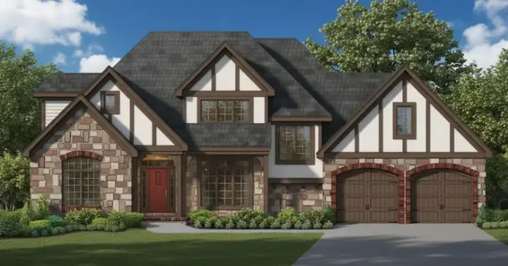 Tudor house plans 21-1009 - front exterior, 4,334 sq ft, 4 bed, 4 bath house plans | Monster House Plans
