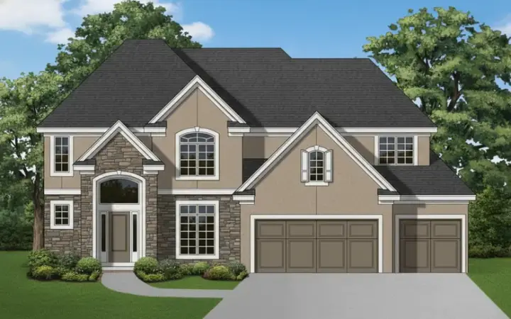 Traditional house plans 21-1017 - front exterior, 2,590 sq ft, 4 bed, 3 bath house plans | Monster House Plans