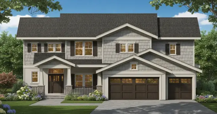 Craftsman house plans 21-1023 - front exterior, 3,394 sq ft, 5 bed, 4 bath house plans | Monster House Plans