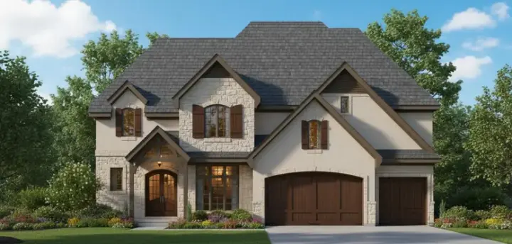 European house plans 21-1024 - front exterior, 3,379 sq ft, 4 bed, 3 bath house plans | Monster House Plans