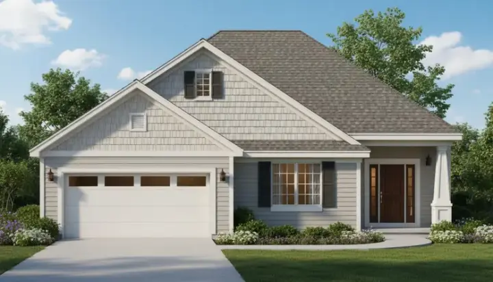 Traditional house plans 21-1026 - front exterior, 1,687 sq ft, 4 bed, 2 bath house plans | Monster House Plans