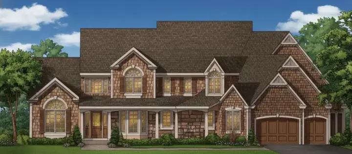 Country house plans 21-1032 - front exterior, 4,518 sq ft, 5 bed, 5 bath house plans | Monster House Plans