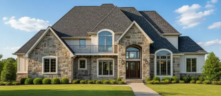 European house plans 21-1038 - front exterior, 3,625 sq ft, 5 bed, 3 bath house plans | Monster House Plans