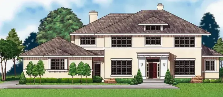 Traditional house plans 21-1042 - front exterior, 4,097 sq ft, 5 bed, 4 bath house plans | Monster House Plans