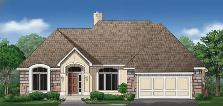 Traditional house plans 21-1056 - front exterior, 3,431 sq ft, 5 bed, 4 bath house plans | Monster House Plans