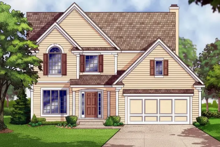 Traditional house plans 21-1076 - front exterior, 1,943 sq ft, 4 bed, 2 bath house plans | Monster House Plans
