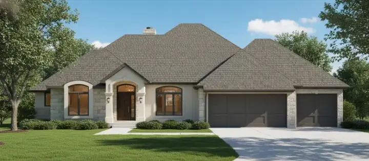 Traditional house plans 21-1078 - front exterior, 3,576 sq ft, 4 bed, 4 bath house plans | Monster House Plans