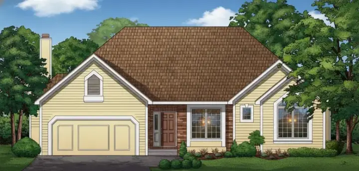Traditional house plans 21-1079 - front exterior, 1,861 sq ft, 2 bed, 2 bath house plans | Monster House Plans