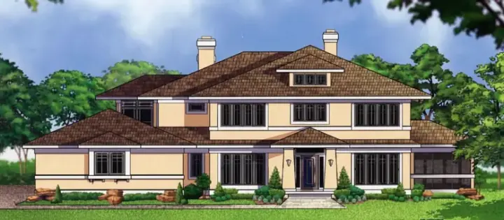 Craftsman house plans 21-1082 - front exterior, 3,497 sq ft, 4 bed, 2 bath house plans | Monster House Plans
