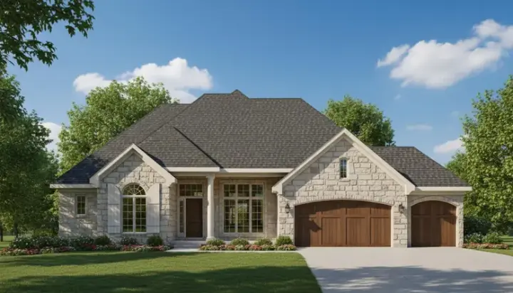 European house plans 21-112 - front exterior, 3,885 sq ft, 4 bed, 3 bath house plans | Monster House Plans