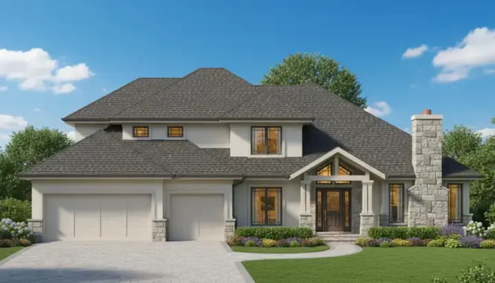 Traditional house plans 21-123 - front exterior, 3,309 sq ft, 5 bed, 4 bath house plans | Monster House Plans
