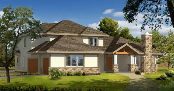 Traditional house plans 21-124 - front exterior, 3,396 sq ft, 5 bed, 4 bath house plans | Monster House Plans