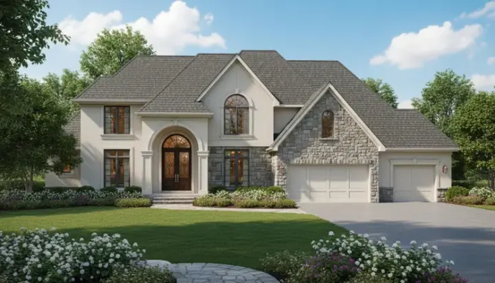 Traditional house plans 21-149 - front exterior, 5,779 sq ft, 4 bed, 4 bath house plans | Monster House Plans