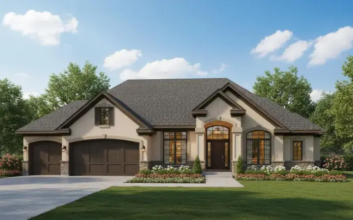 Traditional house plans 21-171 - front exterior, 3,405 sq ft, 4 bed, 4 bath house plans | Monster House Plans