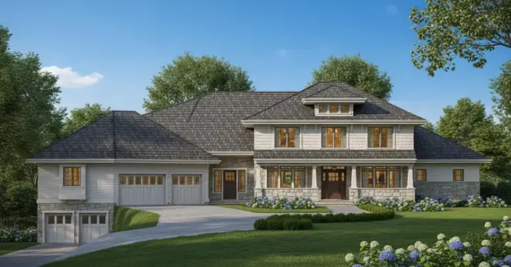 Traditional house plans 21-180 - front exterior, 5,513 sq ft, 5 bed, 4 bath house plans | Monster House Plans