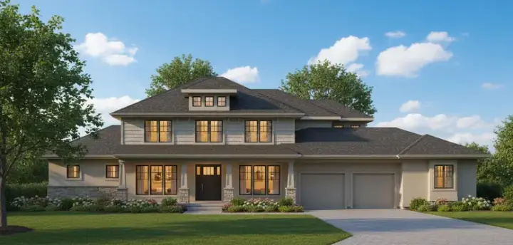 Traditional house plans 21-181 - front exterior, 4,007 sq ft, 4 bed, 3 bath house plans | Monster House Plans